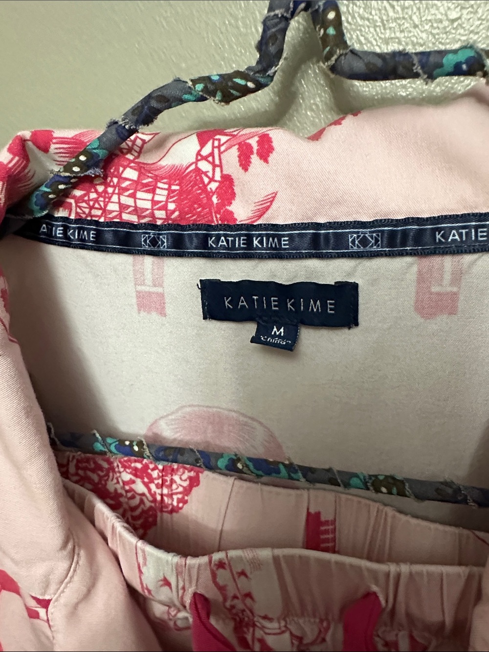 Katie Kime Dallas toile 2 piece short pajama set Sz M - Picture 3 of 9